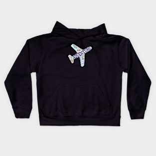 Plane of travel words Kids Hoodie